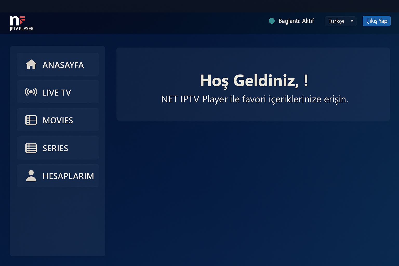 NET IPTV Ana Menü